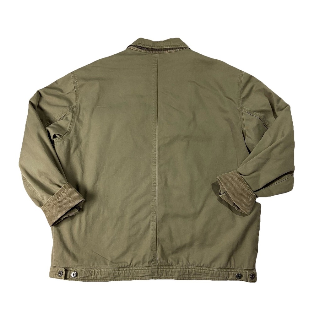 VTG Y2K Old Navy Cotton Canvas Full Zip Chore Coat Army Green Men's XL Utility - Picture 15 of 15